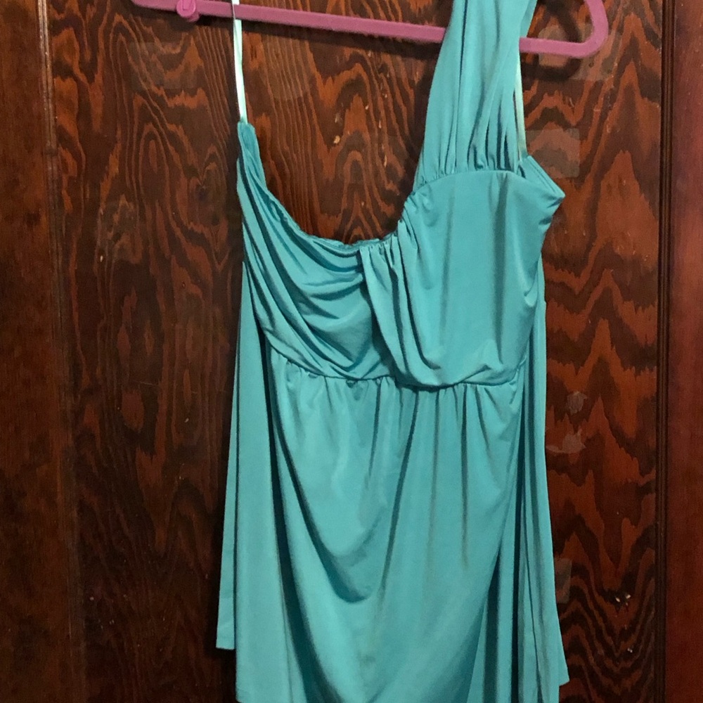 Torrid Blue Ruched One Shoulder Sleeveless Top
